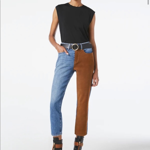Frame Le Original Denim Suede Mix Jeans 